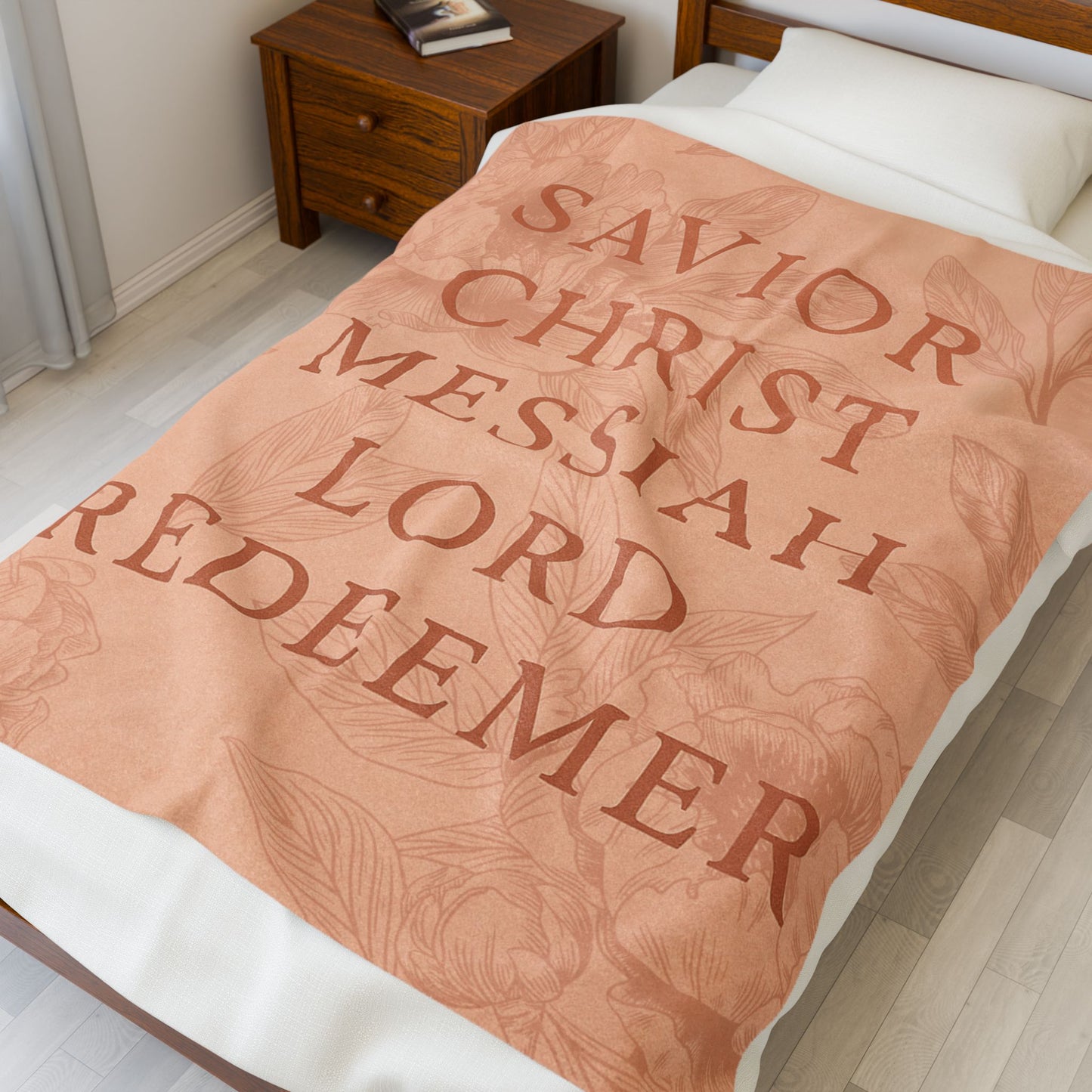 Embroidered Faith Blanket - Cozy Plush Throw for Comfort and Inspiration, Ideal Gift for Christian Friends, Home Decor, Baptism, Christmas