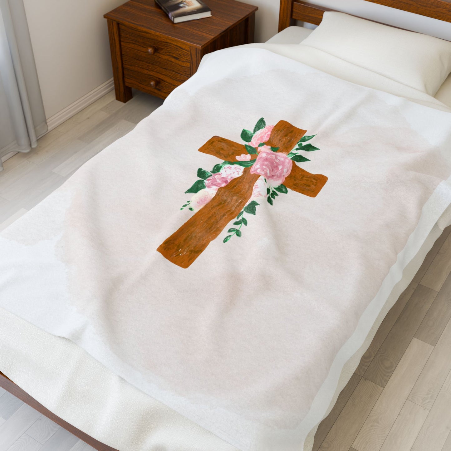 Christian Inspirational Velveteen Plush Blanket, Cozy Home Decor, Gift for Faith Lovers, Church Events, Religious Celebrations