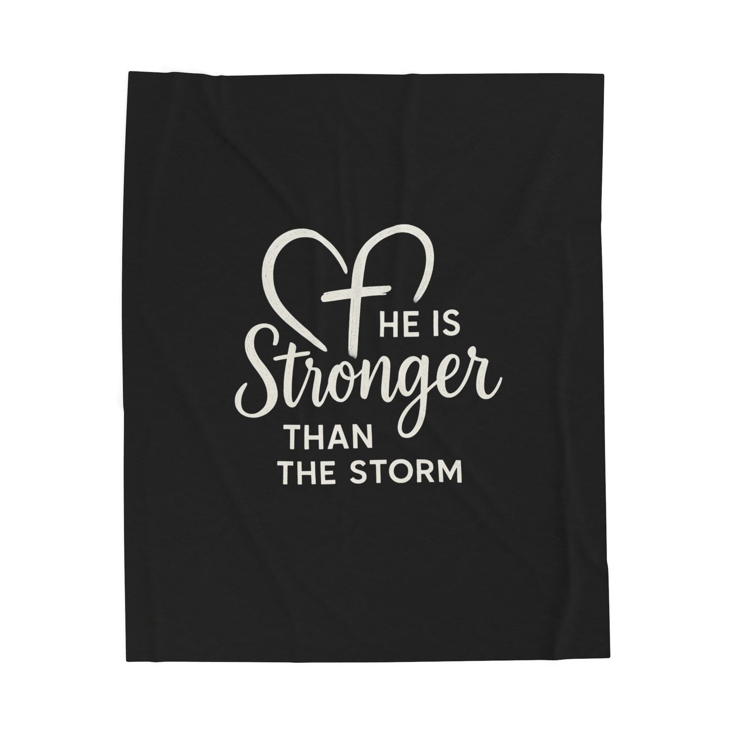 Inspirational Velveteen Plush Blanket - 'He is Stronger Than the Storm', Cozy Gift for Comfort and Encouragement, Perfect for Home [...]